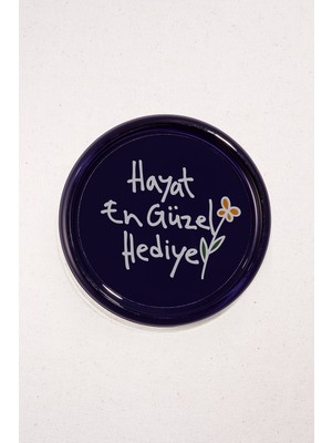 Paşabahçe "hayat En Güzel Hediye" Bardak Altlığı Lacivert, Set, Sofra Aksesuarı