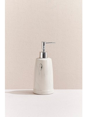 Paşabahçe Marble Seramik Sıvı Sabunluk Beyaz, Şık Banyo Aksesuarı