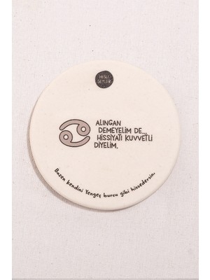 Paşabahçe Hisli Şeyler Yengeç Burcu Bardak Altlığı, Set, Sofra Aksesuarı