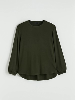 Lc Waikiki Yeni Sezon Bisiklet Yaka Balon Kollu Oversize Bluz