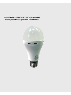 Kentex Mey Ithalat® Acil Durumlar Için Şarjlı LED Ampul 6400K Soğuk Beyaz 30 Watt