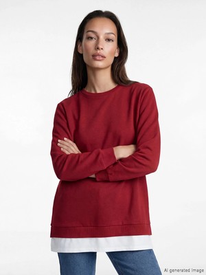 Lc Waikiki Yeni Sezon Bisiklet Yaka Kadın Sweatshirt Tunik