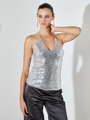 Lc Waikiki Yeni Sezon Halter Yaka Pul Payetli Bluz
