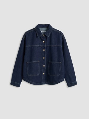 Lc Waikiki Yeni Sezon Gömlek Yaka Oversize Kadın Jean Ceket