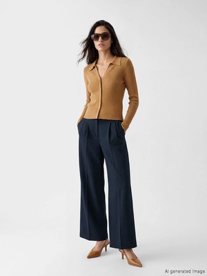 Lc Waikiki Yeni Sezon Loose Fit Kadın Pileli Kumaş Pantolon