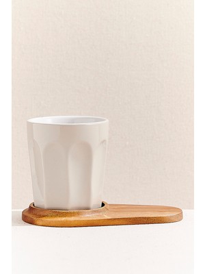 Paşabahçe Barista Seramik Kupa Tabaklı Krem, Şık Tasarım