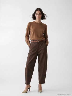 Lc Waikiki Yeni Sezon Beli Kemerli Gabardin Kadın Pantolon