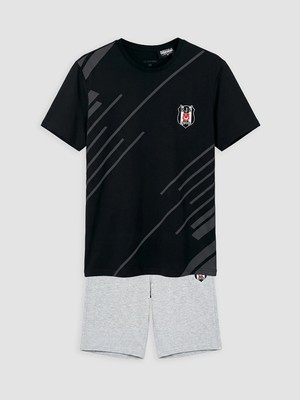 Lc Waikiki Yeni Sezon Standart Kalıp Beşiktaş Baskılı Erkek Pijama Takımı