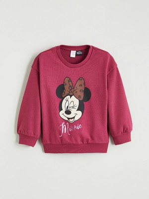 Lc Waikiki Yeni Sezon Minnie Mouse Baskılı Kız Çocuk Sweatshirt