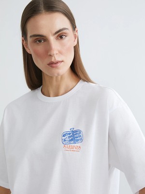 Lc Waikiki Yeni Sezon Baskılı Oversize %100 Pamuklu Kadın Tişört