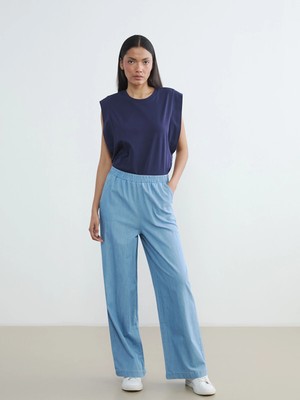Lc Waikiki Yeni Sezon Beli Lastikli Wideleg Kadın Jean Pantolon