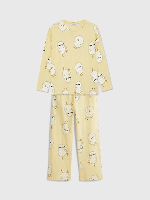 Lc Waikiki Yeni Sezon Civciv Baskılı Kadın Pijama Takımı