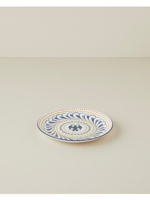 English Home Fiesta Talavera Porselen Pasta Tabağı 21 cm Beyaz - Lacivert