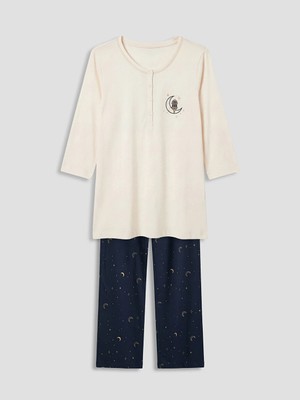 Lc Waikiki Yeni Sezon Bisiklet Yaka Baskılı Kadın Pijama Takımı