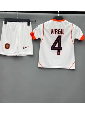 Hollanda 2026 Dünya Kupası Virgil Van Dijk Beyaz Çocuk Forması (2026)
