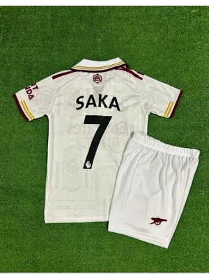 Arsenal 2025/26 Yeni Sezon Bukayo Saka Deplasman Çocuk Forması (Beyaz)