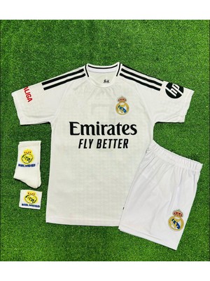Real Madrid 2024/25 Sezonu Jude Bellingham Iç Saha Çocuk Forması 4'lü Set (Armalı)