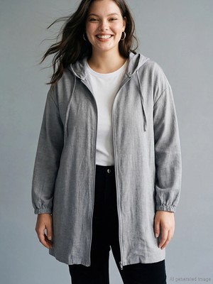 Lc Waikiki Yeni Sezon Kapüşonlu Oversize Kadın Tunik