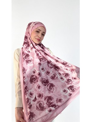 Lunara Scarf Bambu Yaprak Desenli Ipek Şal