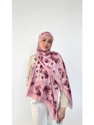 Lunara Scarf Bambu Lale Desen Ipek Şal