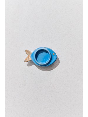 Paşabahçe Balık Seramik Tealight Mumluk Turkuaz, Şık Dekoratif