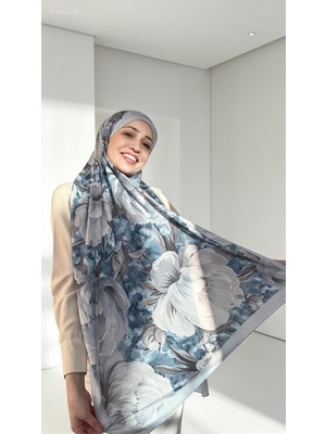 Lunara Scarf Bambu Lale Desen Ipek Şal
