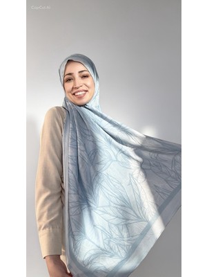 Lunara Scarf Bambu Çiçek Desenli Ipek Şal