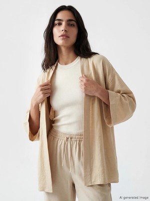 Lc Waikiki Yeni Sezon Şal Yaka Oversize Kadın Kimono