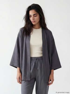 Lc Waikiki Yeni Sezon Şal Yaka Oversize Kadın Kimono