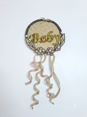Güven Baby Pleksi Yazı Bebek Odası Kapı Süsü Daire Jüt Kaplı