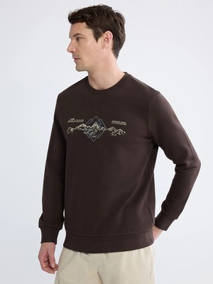 Lc Waikiki Yeni Sezon Bisiklet Yaka Baskılı Erkek Sweatshirt