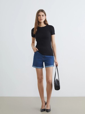 Lc Waikiki Yeni Sezon Mom Fit Kadın Jean Şort