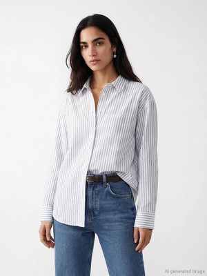 Lc Waikiki Yeni Sezon Çizgili Oversize Kadın Gömlek