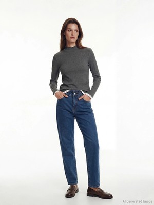 Lc Waikiki Yeni Sezon Beli Lastikli Mom Fit Kadın Jean Pantolon