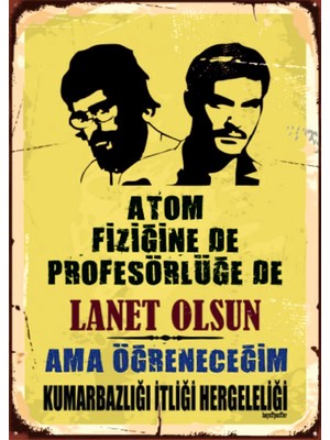 Lucena Yeşilçam Replikli Ahşap Mdf Tablo Duvar Dekoru Eskitme Ofis Oda Dekoratif Tablo