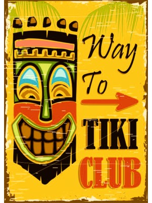 Lucena Way To Tiki Club Ahşap Mdf Tablo Duvar Dekoru Eskitme Dekoratif Tablo