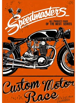 Lucena Motosiklet Ahşap Mdf Tablo Duvar Dekoru Retro Eskitme Tablo Hediye