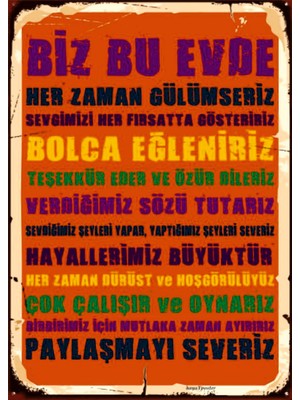 Lucena Biz Bu Evde Yazılı Ahşap Mdf Tablo Duvar Dekoru Eskitme Dekoratif Tablo Ev Hediyelik