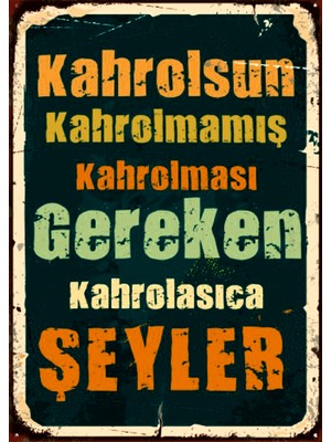 Lucena Kahrolasıca Şeyler Esprili Ahşap Mdf Tablo Duvar Dekoru Retro Eskitme Ofis Oda Tablo
