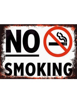 Lucena No Smoking Sigara Içilmez Ahşap Mdf Tablo Duvar Dekoru Eskitme Dekoratif Tablo Ofis Hediyelik