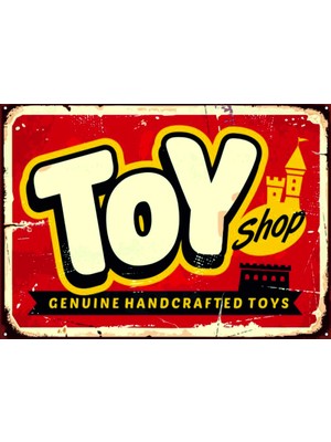 Lucena Nostaljik Oyuncakçı Tasarım Ahşap Mdf Tablo Duvar Tabelası Eskitme Dekoratif Tablo