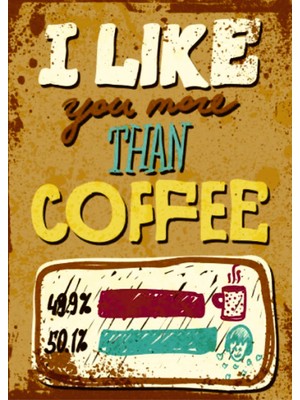 Lucena I Like You More Than Coffee Ahşap Mdf Tablo Duvar Dekoru Sevgiliye Hediye Mutfak Ofis Tablo