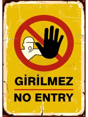 Lucena Girilmez No Entry Ahşap Mdf Tablo Duvar Dekoru Uyarı Levhası Ofis Garaj Gamer Oda Tablo
