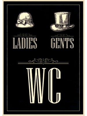 Lucena Vintage Wc Tabelası Ahşap Mdf Tablo Duvar Dekoru Ladies Gents Kapı Süsü Dekoratif Tablo