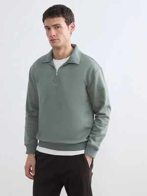Lc Waikiki Yeni Sezon Polo Yaka Yarım Fermuarlı Erkek Sweatshirt
