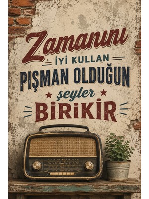 Lucena Vintage Motivasyon Sözü Mdf Duvar Dekoru Retro Yazılı Tablo 20X30 cm