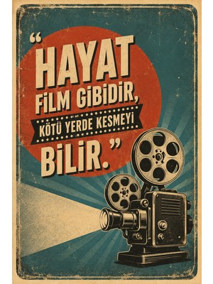 Lucena Retro Sinema Temalı Mdf Tablo – Nostaljik Türk Filmi Replikli Duvar Dekoru
