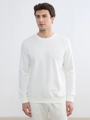 Lc Waikiki Yeni Sezon Bisiklet Yaka Baskılı Erkek Sweatshirt