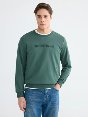 Lc Waikiki Yeni Sezon Bisiklet Yaka Baskılı Erkek Sweatshirt