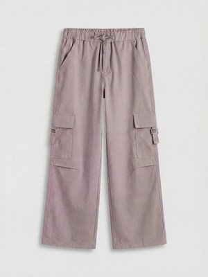 Lc Waikiki Yeni Sezon Loose Fit Kız Çocuk Gabardin Kargo Pantolon